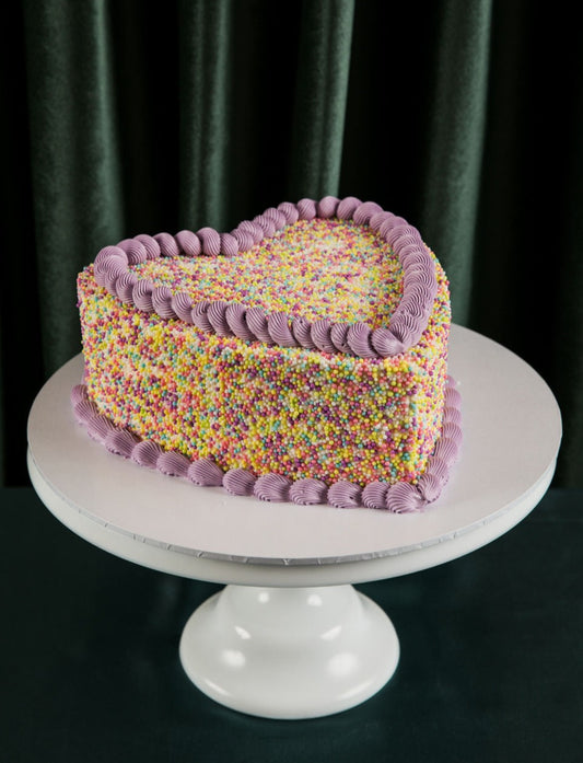 Sprinkle love heart cake