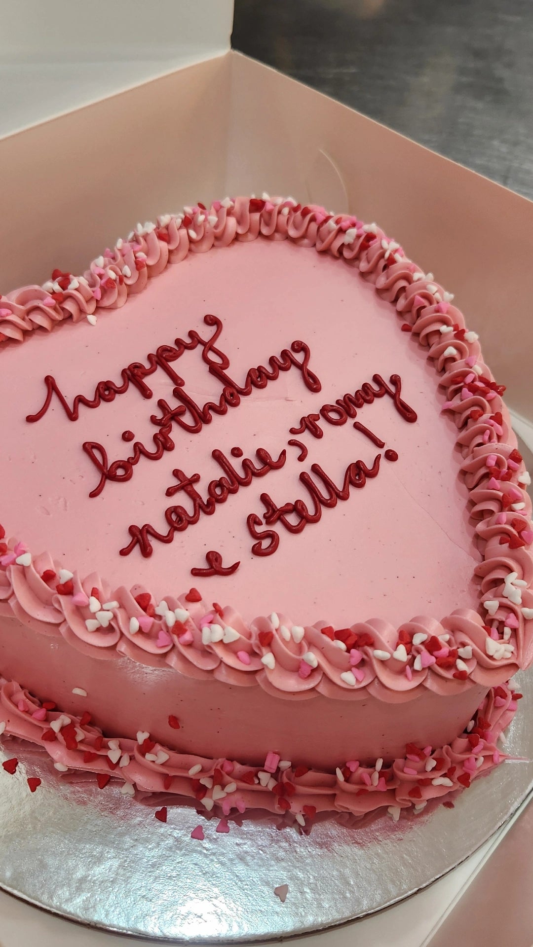 Birthday heart cake