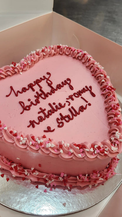 Birthday heart cake