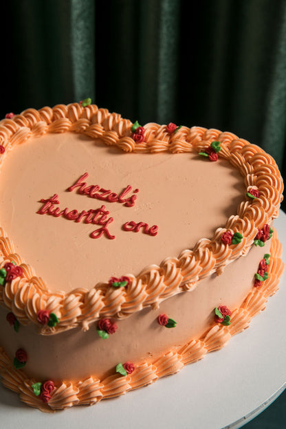 Rose love heart cake