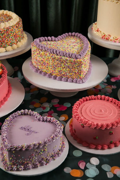 Sprinkle love heart cake