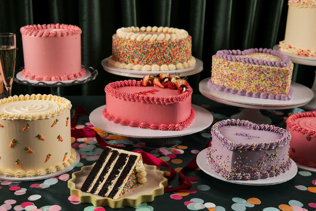 Sprinkle love heart cake