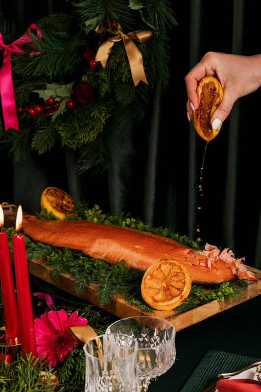 Hot smoked salmon side