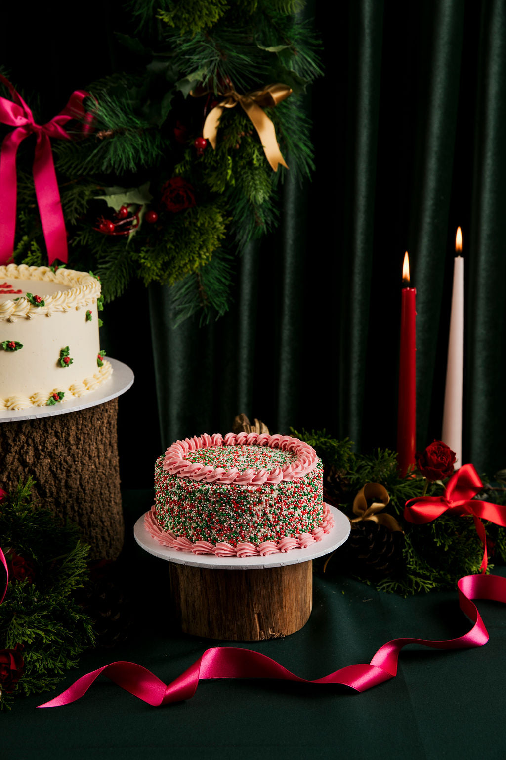 Christmas sprinkle cake