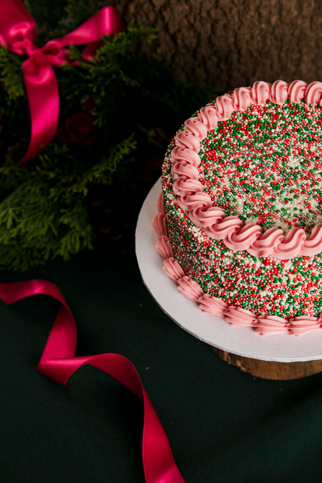 Christmas sprinkle cake
