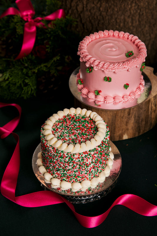 Christmas sprinkle cake